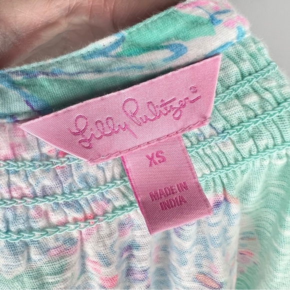 Lilly Pulitzer Womens Essie Top Fansea Mint Tank Top XS - Picture 5 of 6